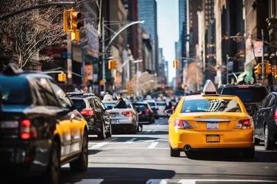 Traffic Congestion on a Busy New York City Street