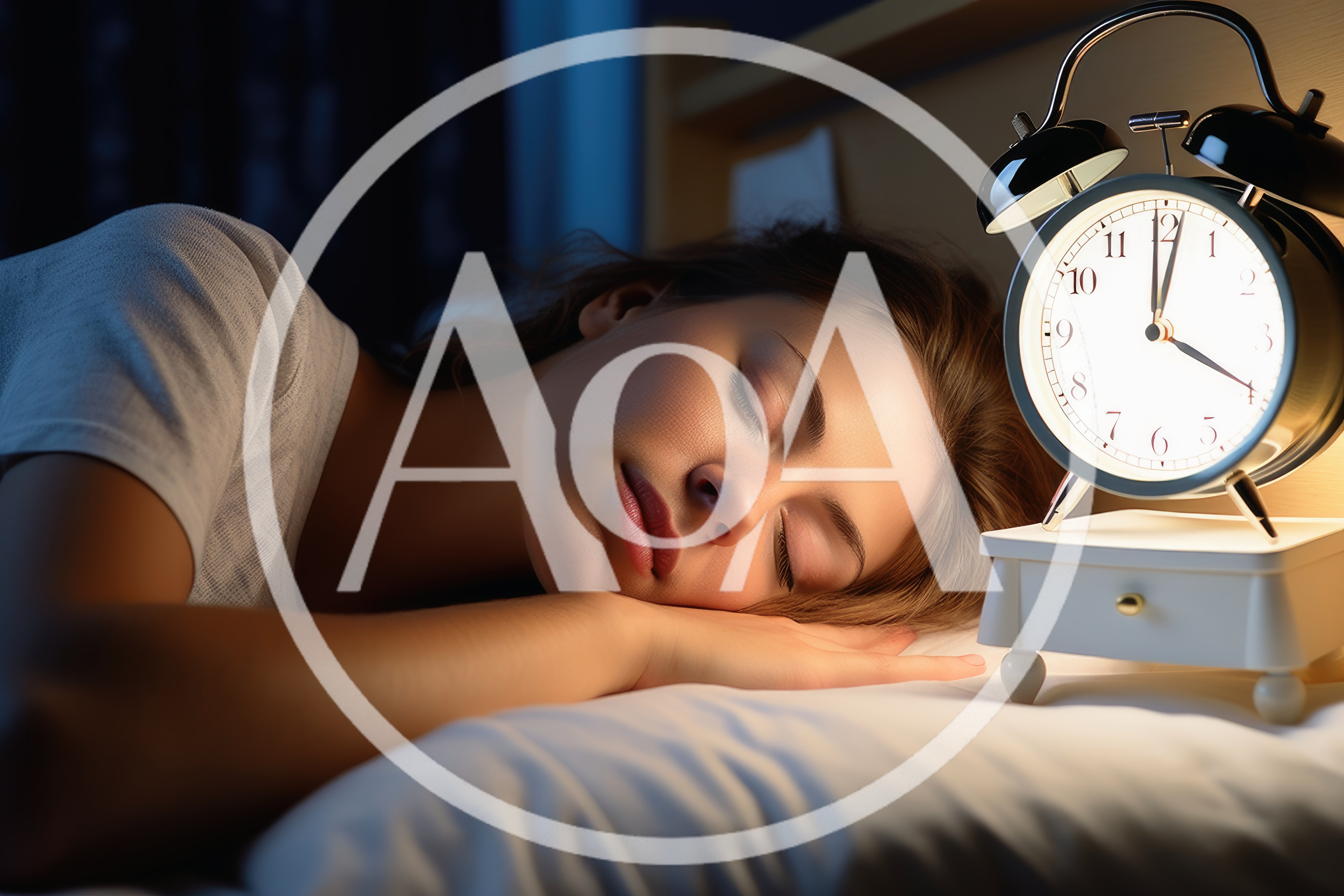 Young Woman Sleeping Peacefully Beside An Illuminated Alarm Clock