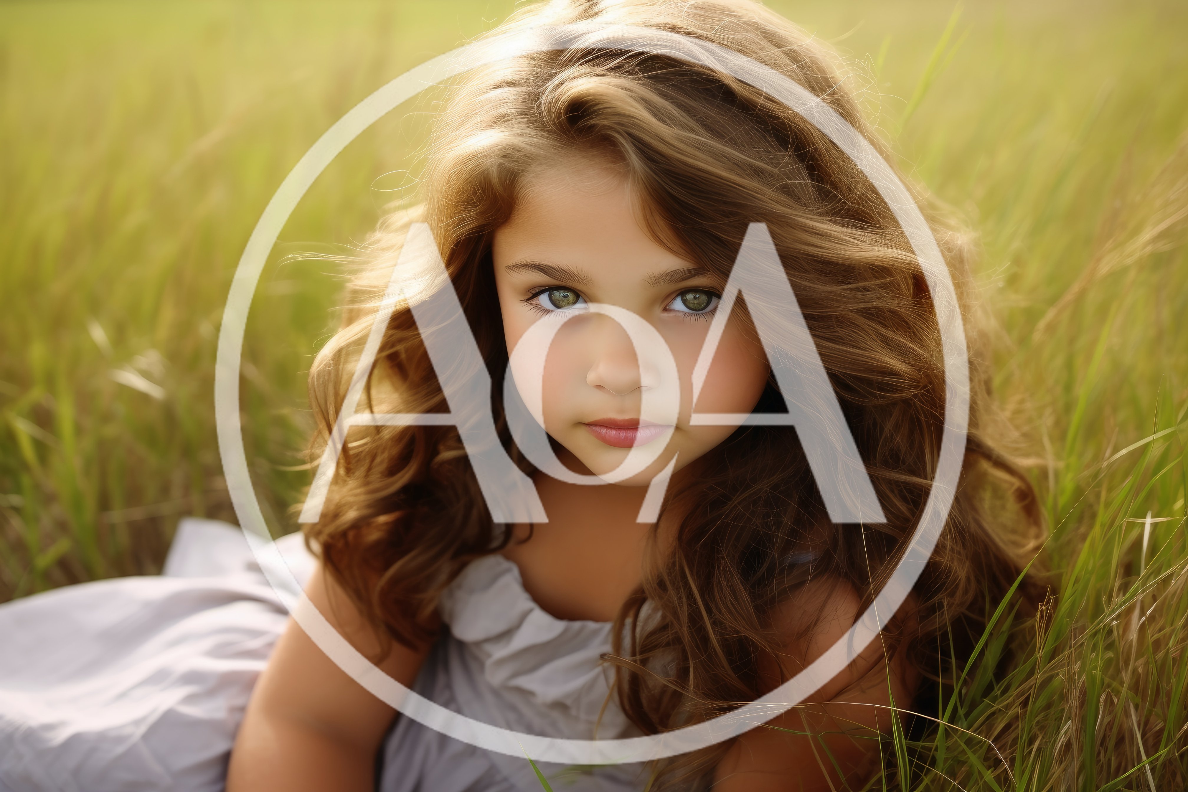 Portrait Of A Young Girl In A Grassy Field