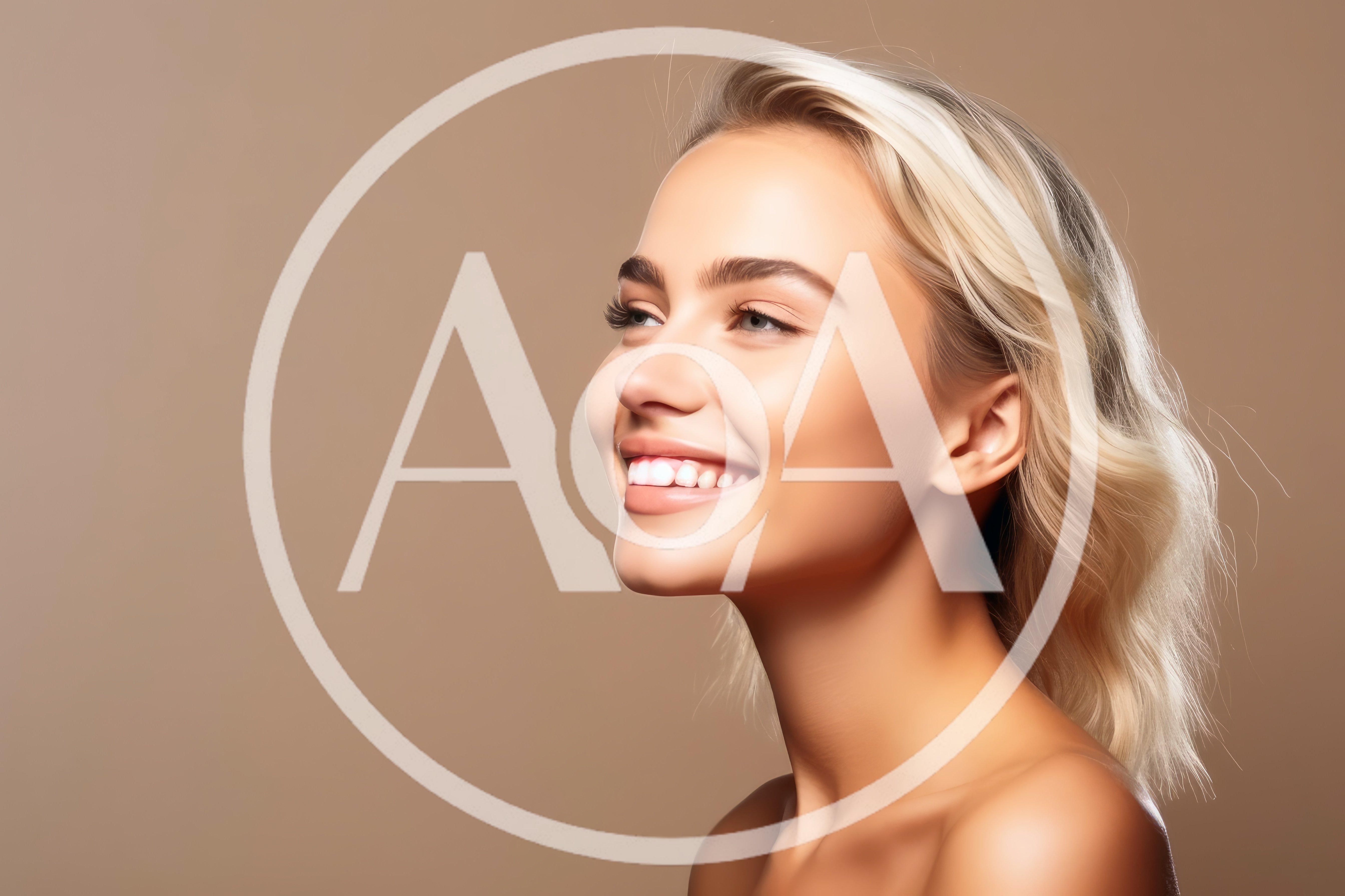 Portrait Of A Smiling Blonde Woman With Radiant Skin