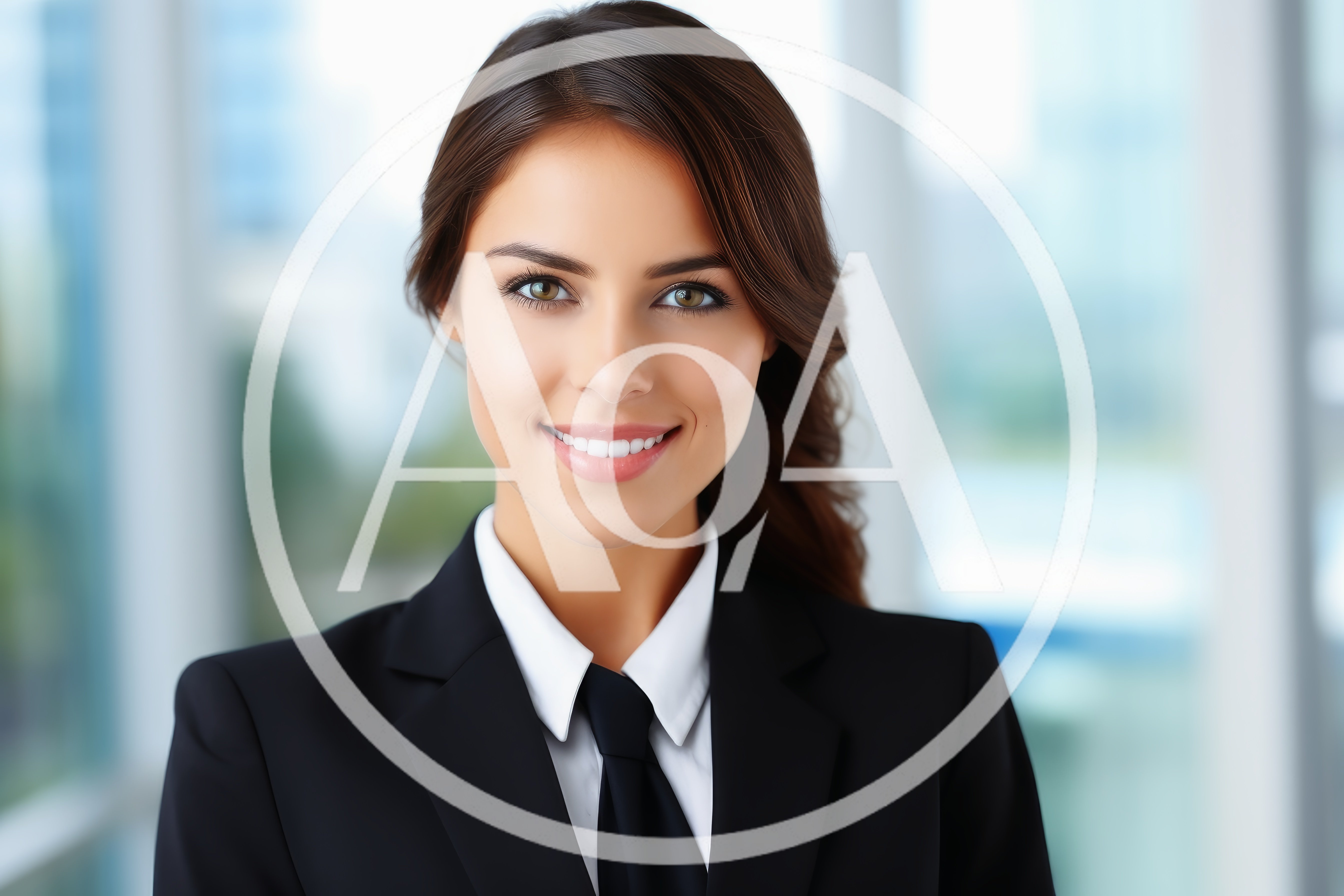 Professional Businesswoman Smiling In A Modern Office Setting