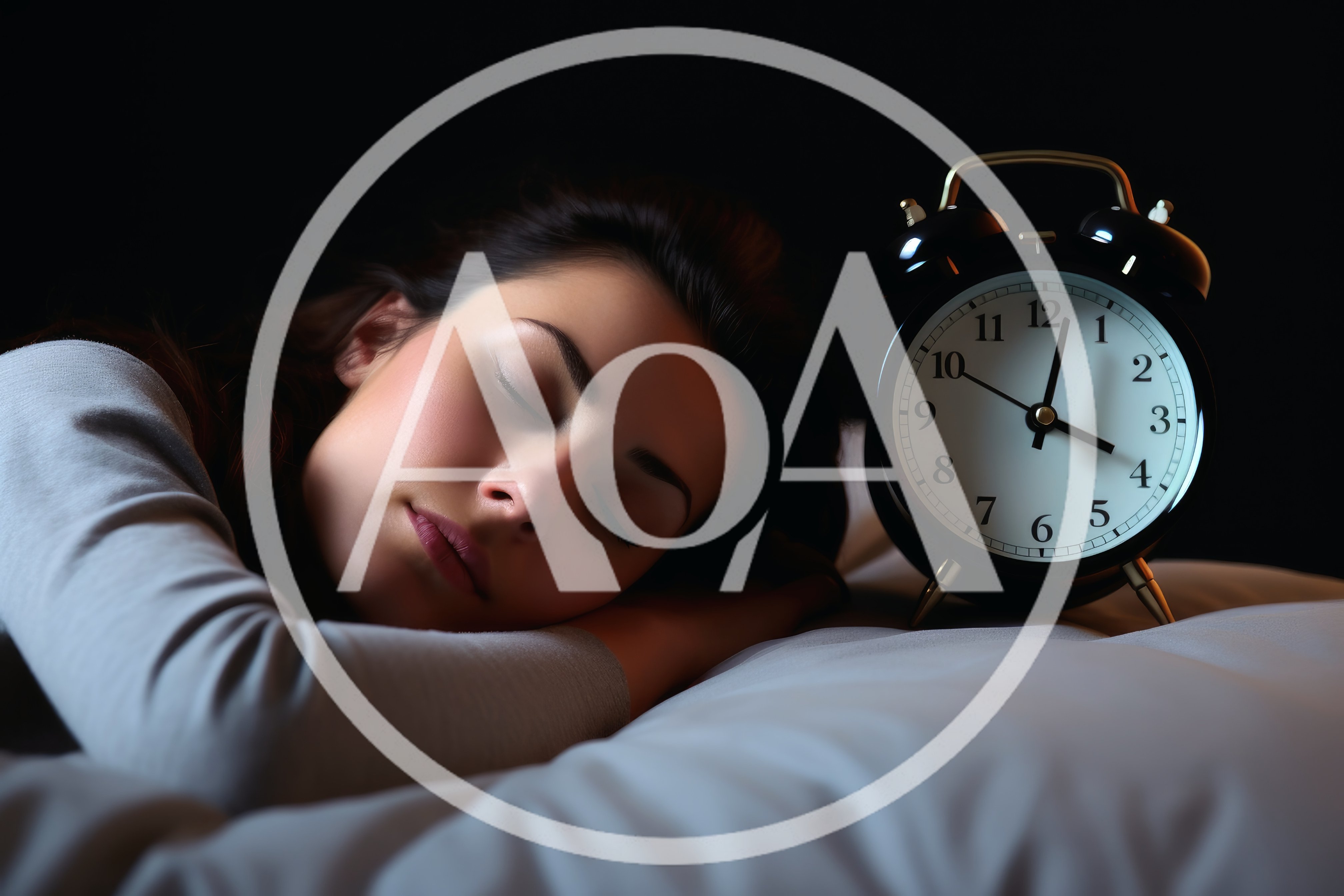 Young Woman Sleeping Beside An Alarm Clock