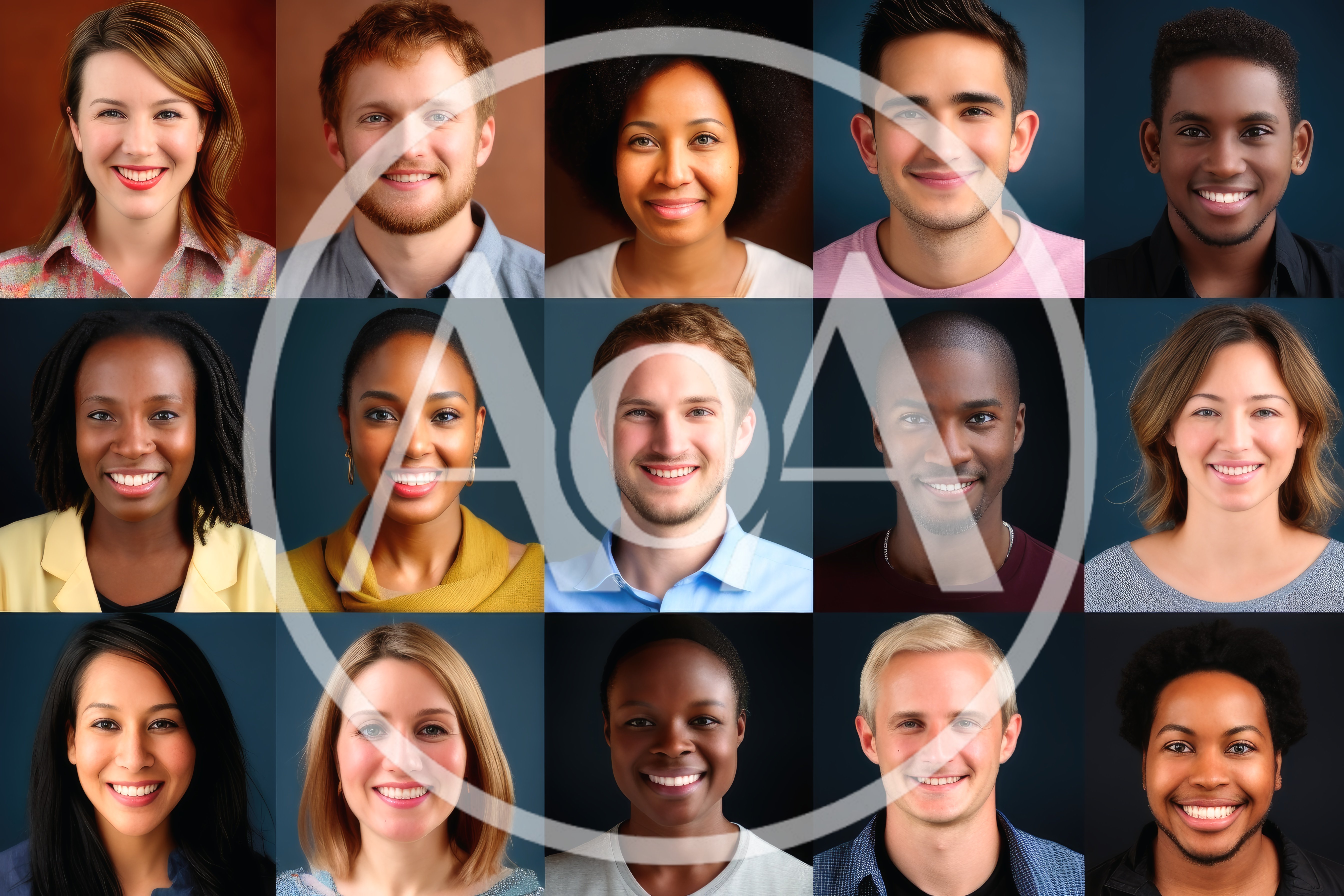 Diverse Group Of Smiling People Portrait Grid