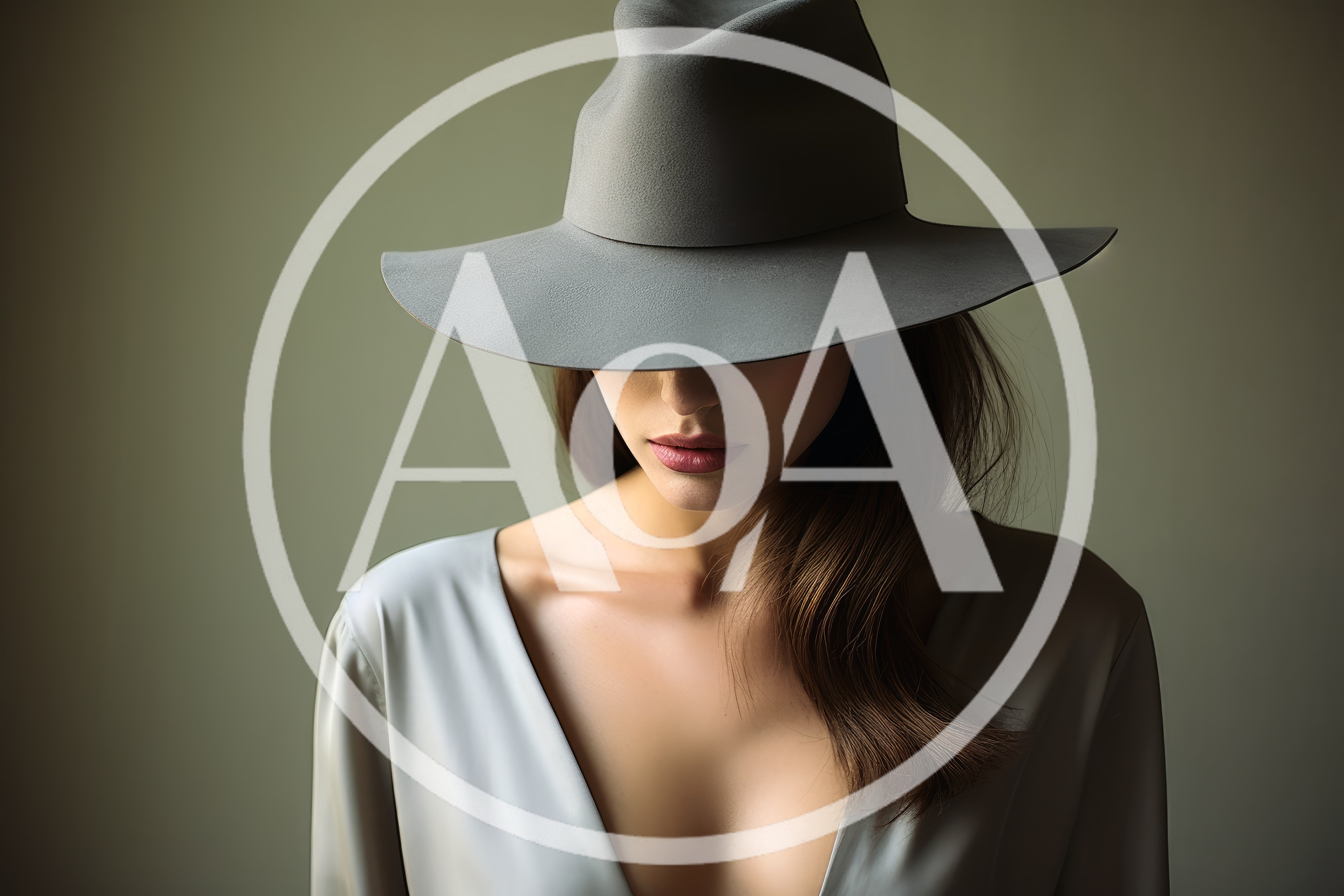 Elegant Woman Wearing A Wide Brimmed Fedora Hat