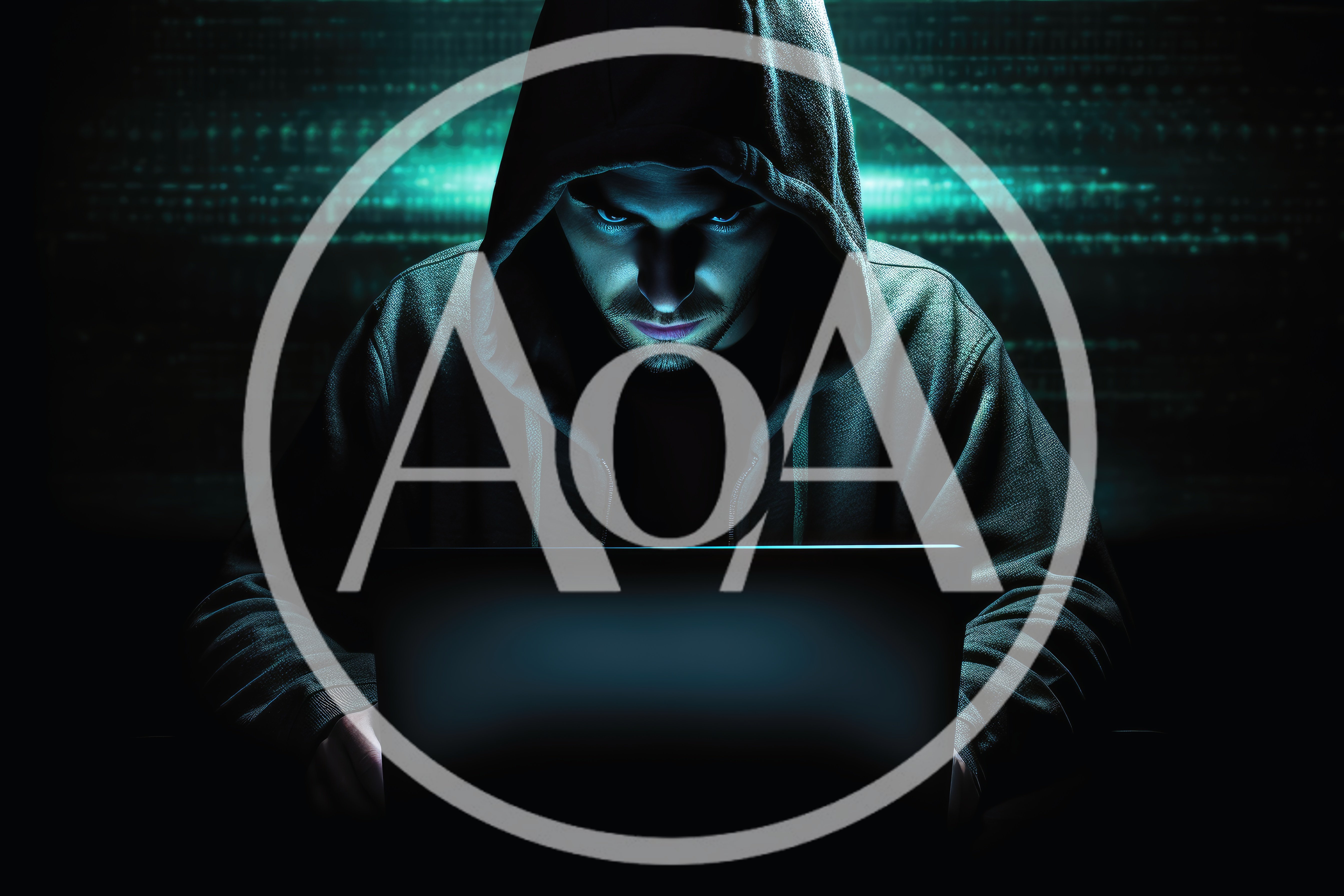 Cyber Hacker Working On Laptop In Dark Room