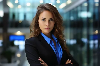 Professional Businesswoman Standing With Arms Crossed In Office