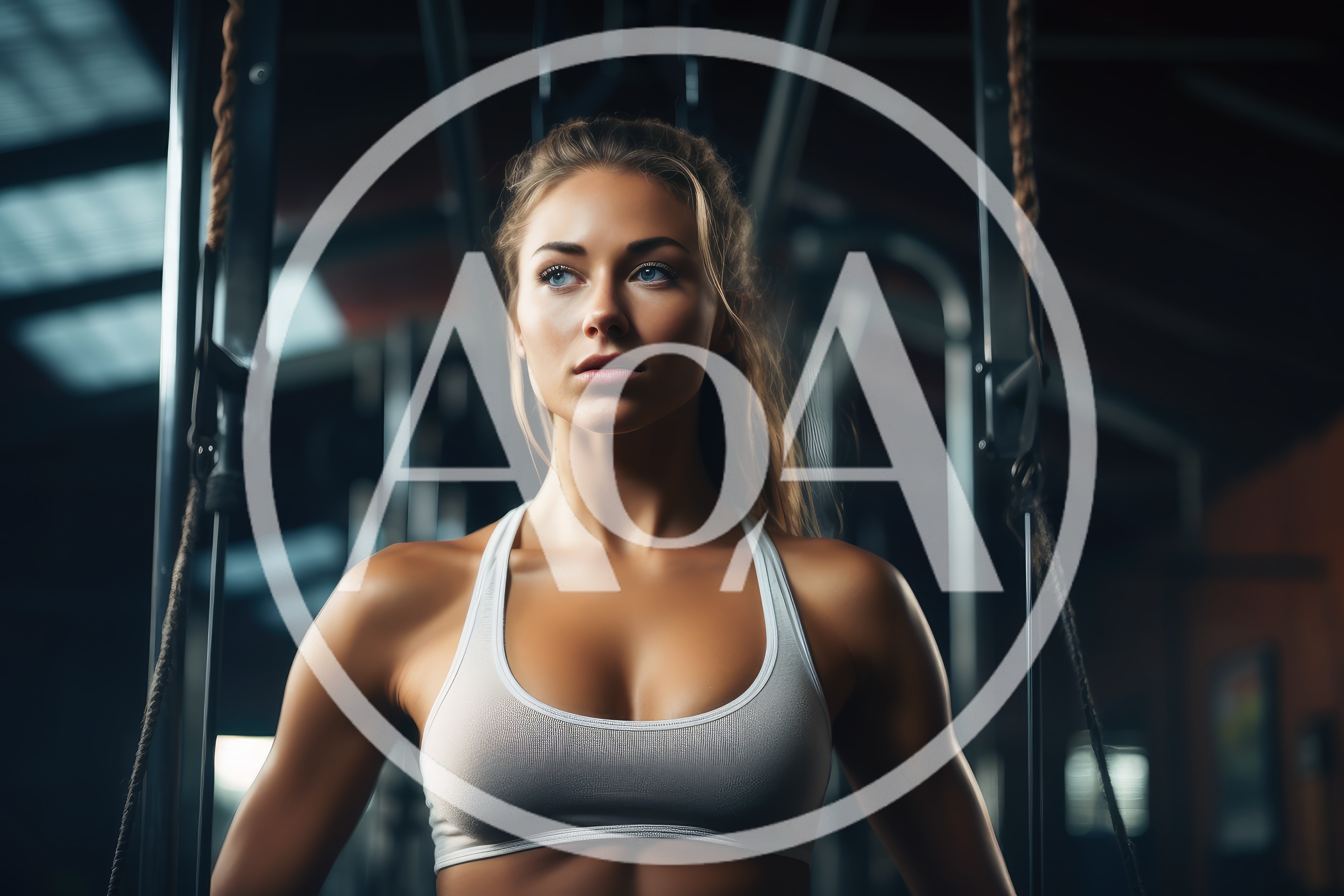 Fit Woman Standing In A Modern Gym Setting