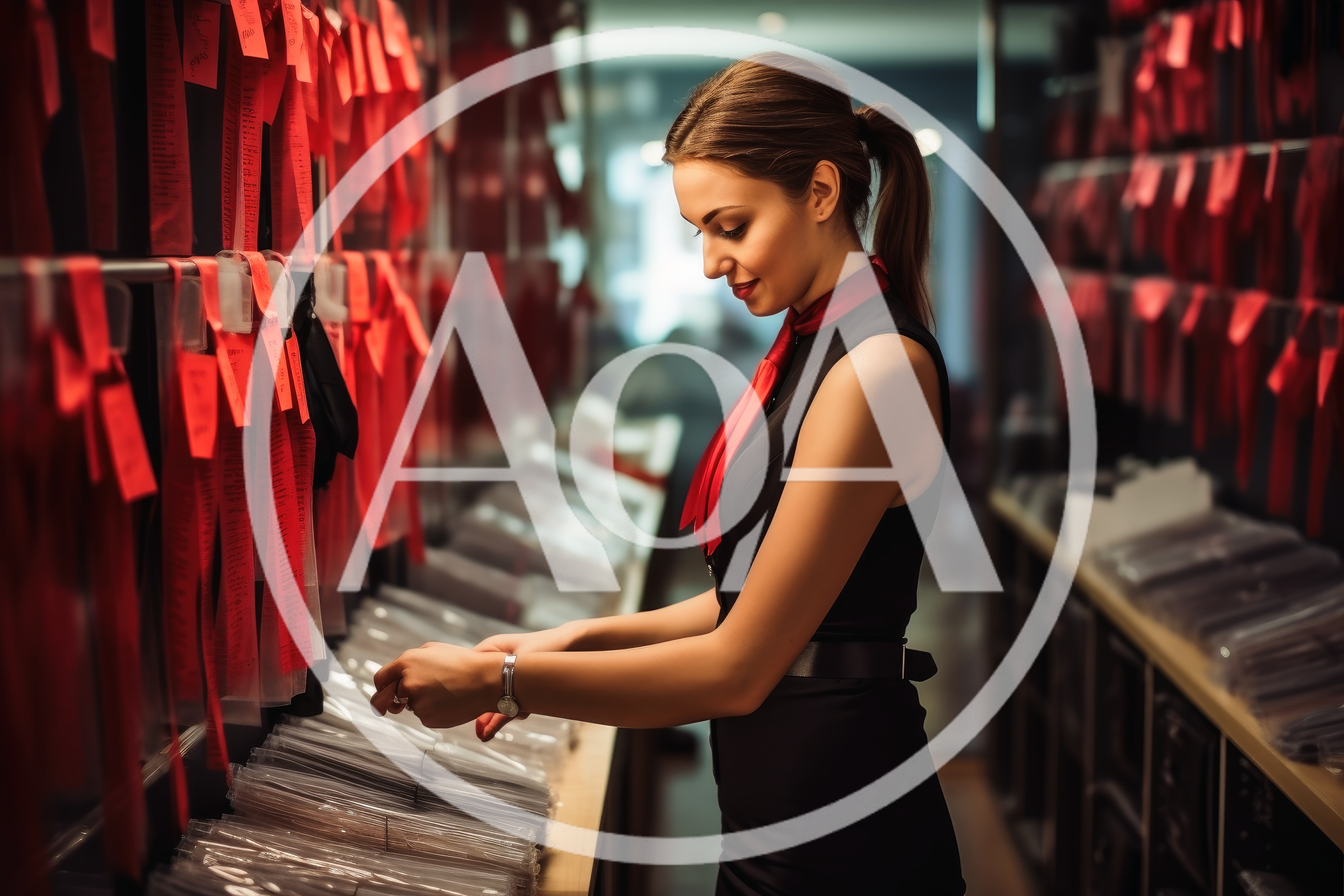 Professional Woman Organizing Inventory In A Retail Store