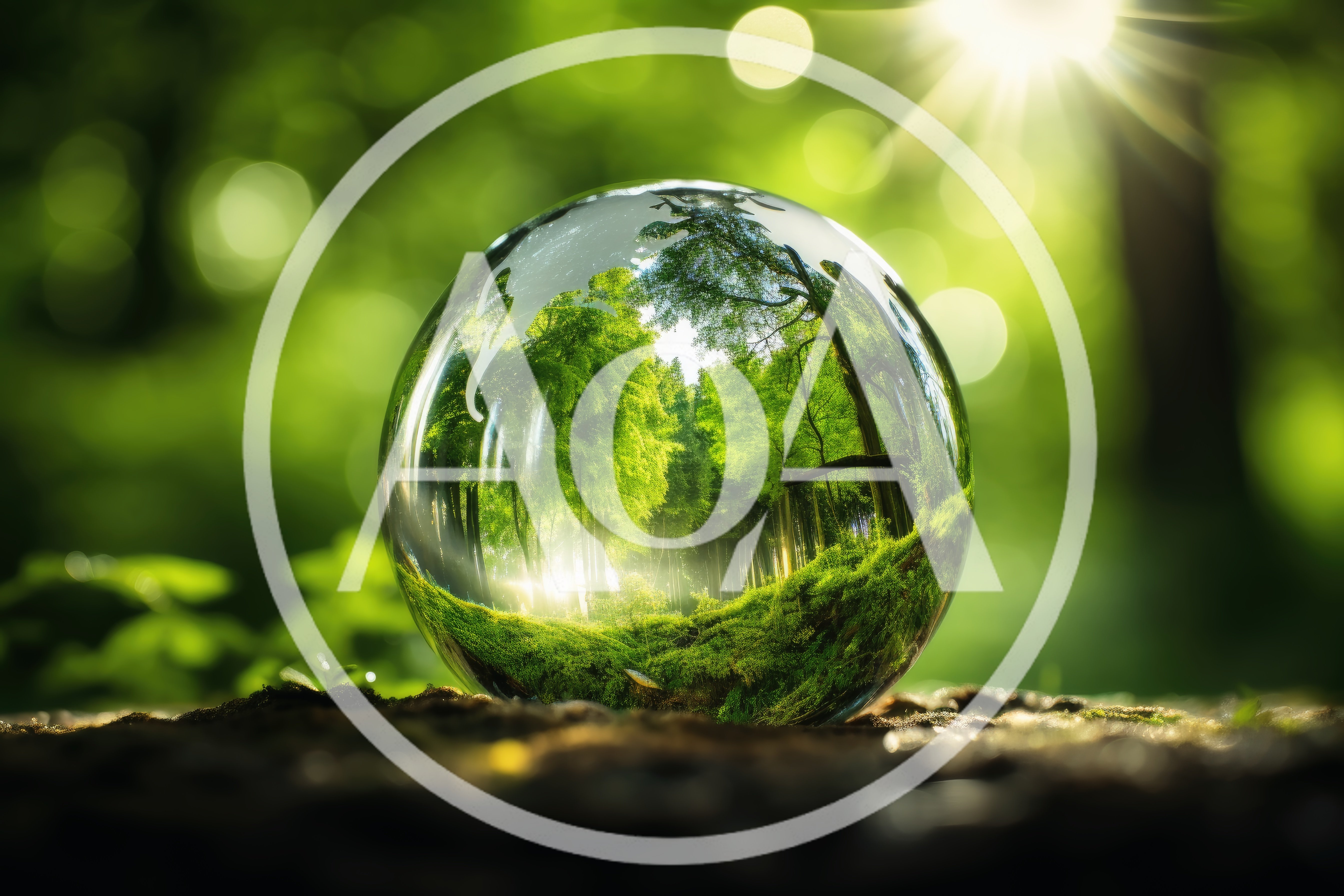 Crystal Ball Reflecting A Lush Green Forest