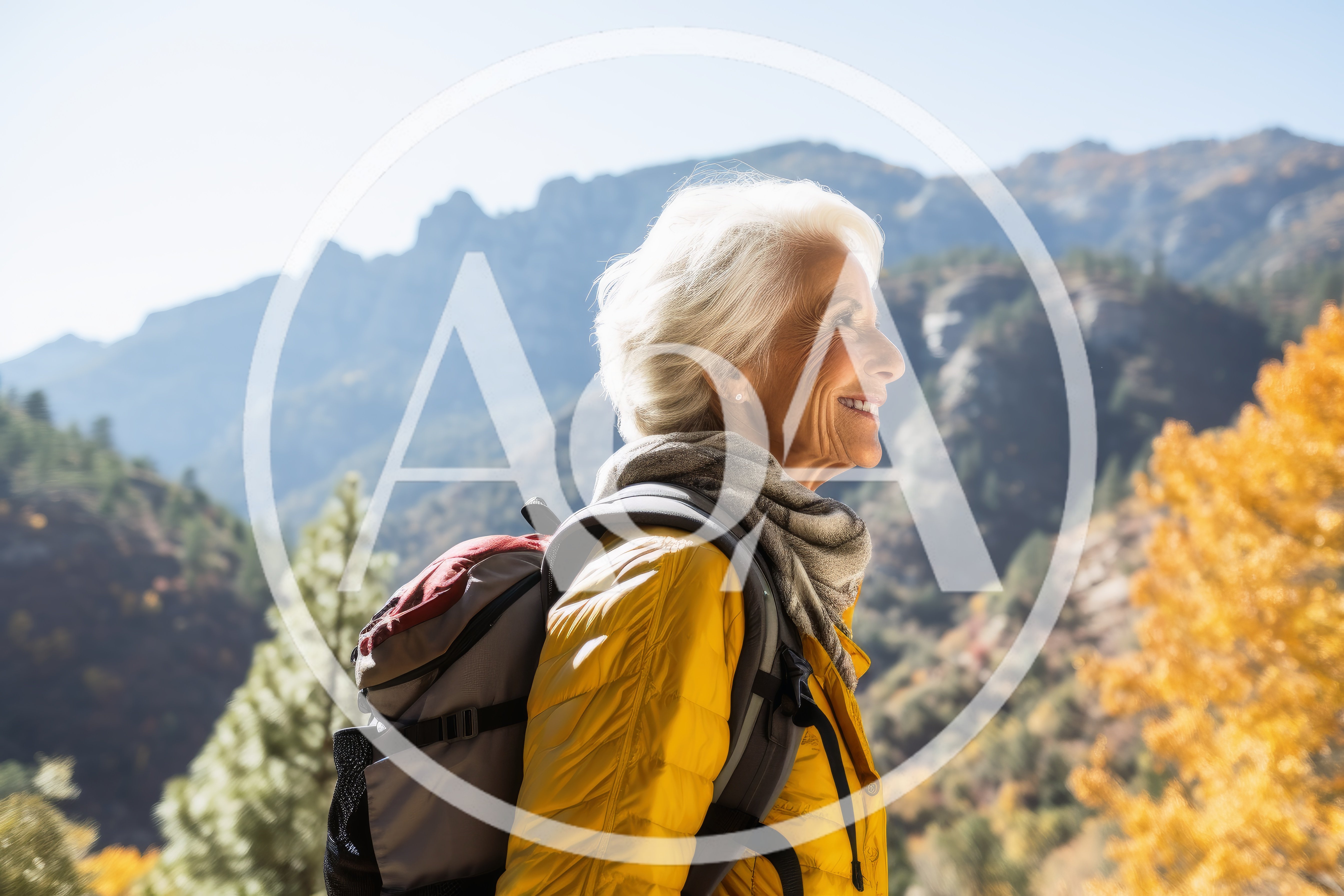 Senior Woman Hiking In The Mountains