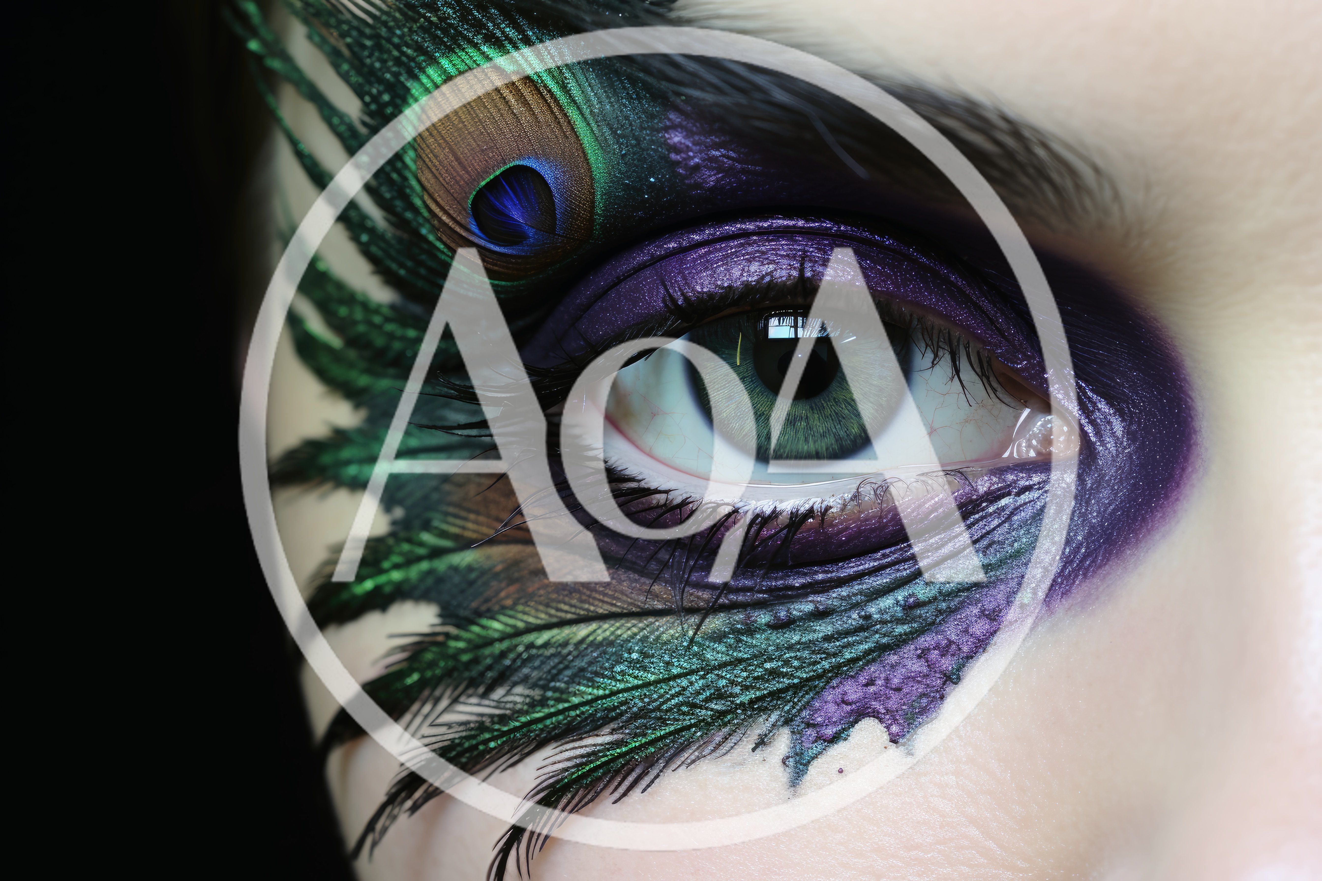 Extreme Peacock Feather Eye Makeup Close Up