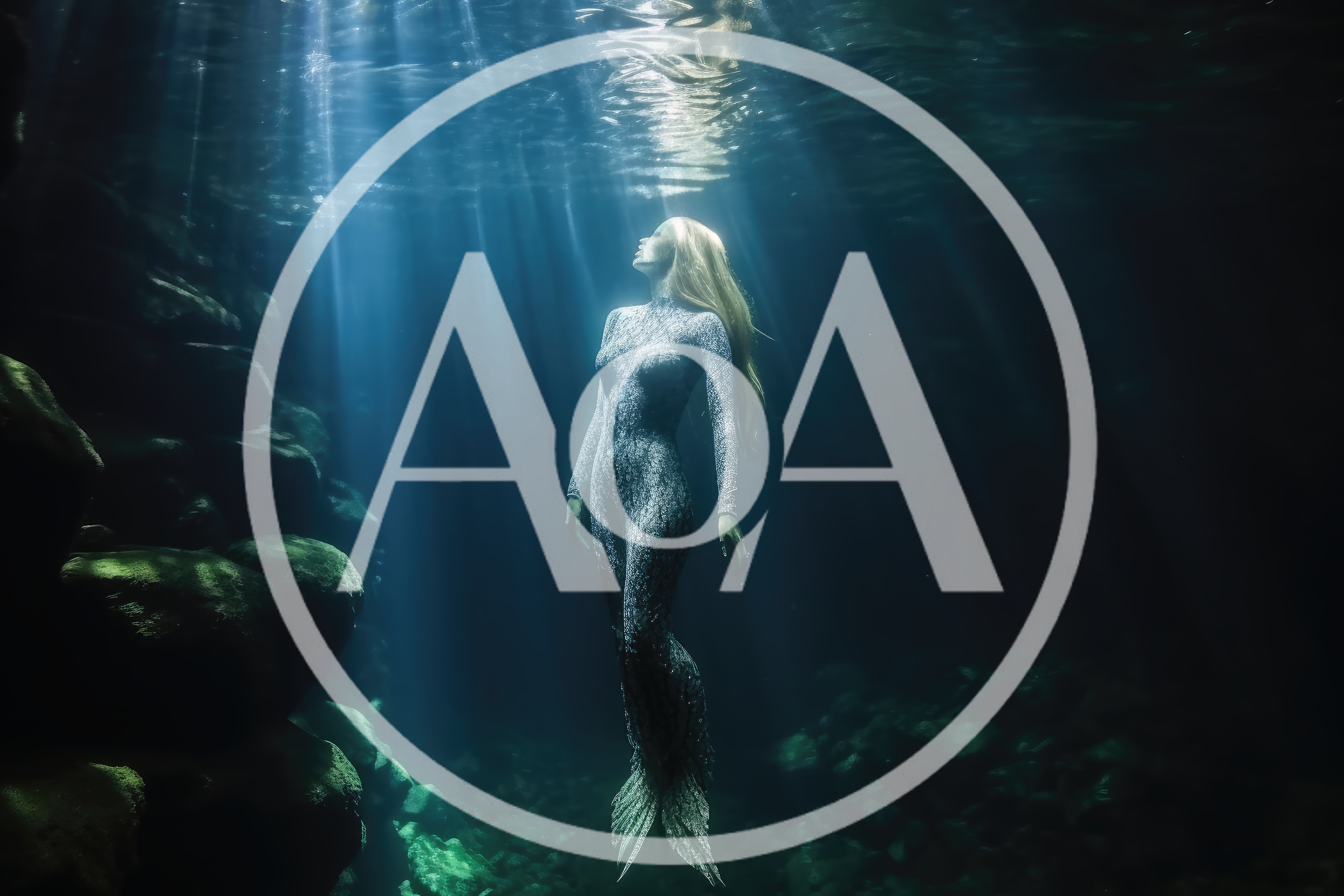 Mermaid Swimming Underwater In A Sunlit Cenote