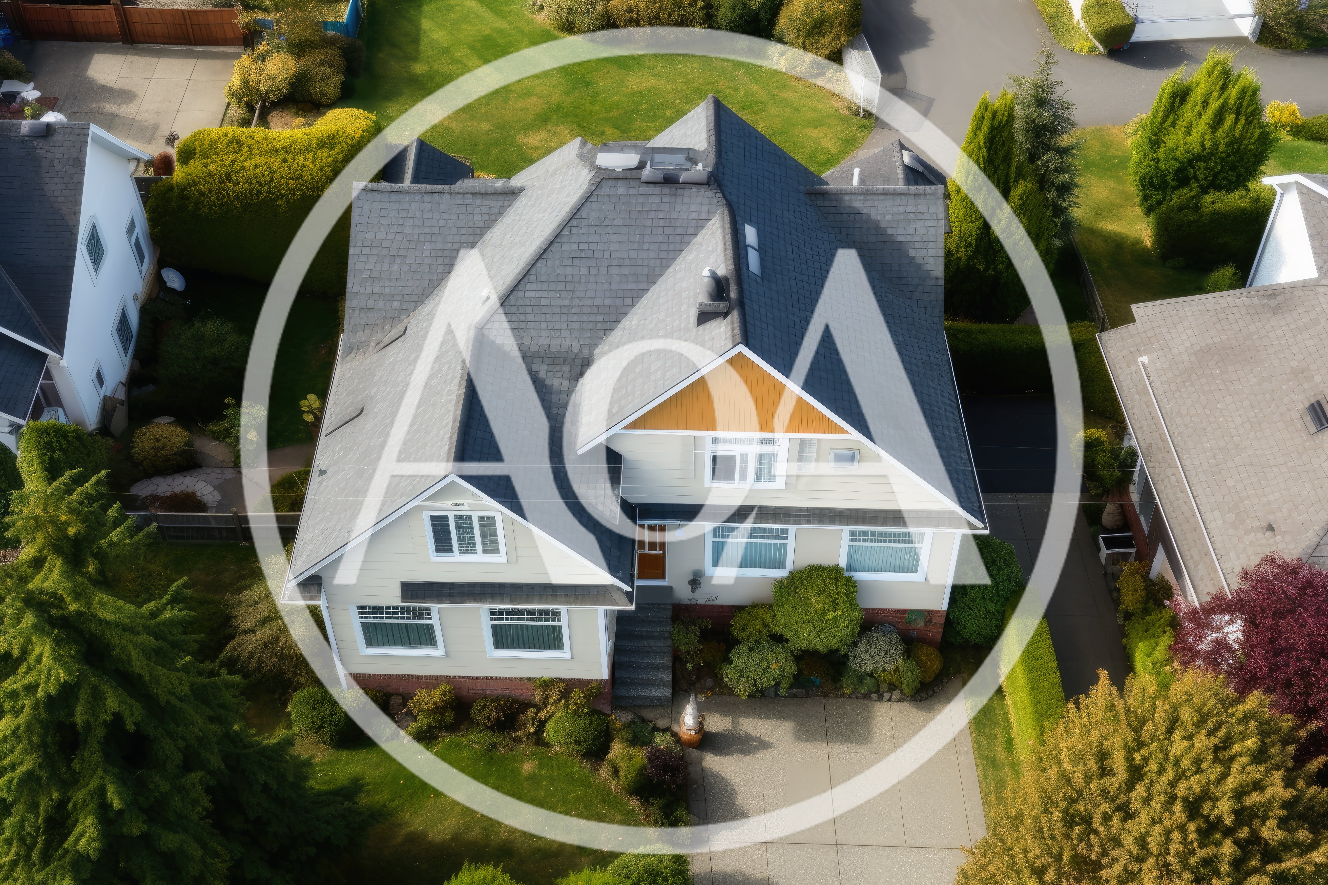 Aerial View Of A Suburban Residential House