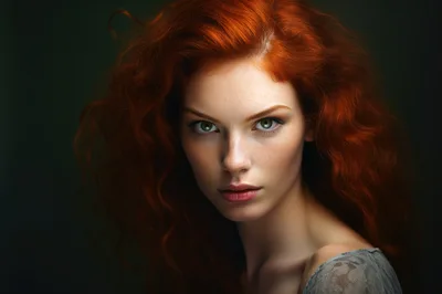 Portrait Of A Young Woman With Vibrant Red Hair