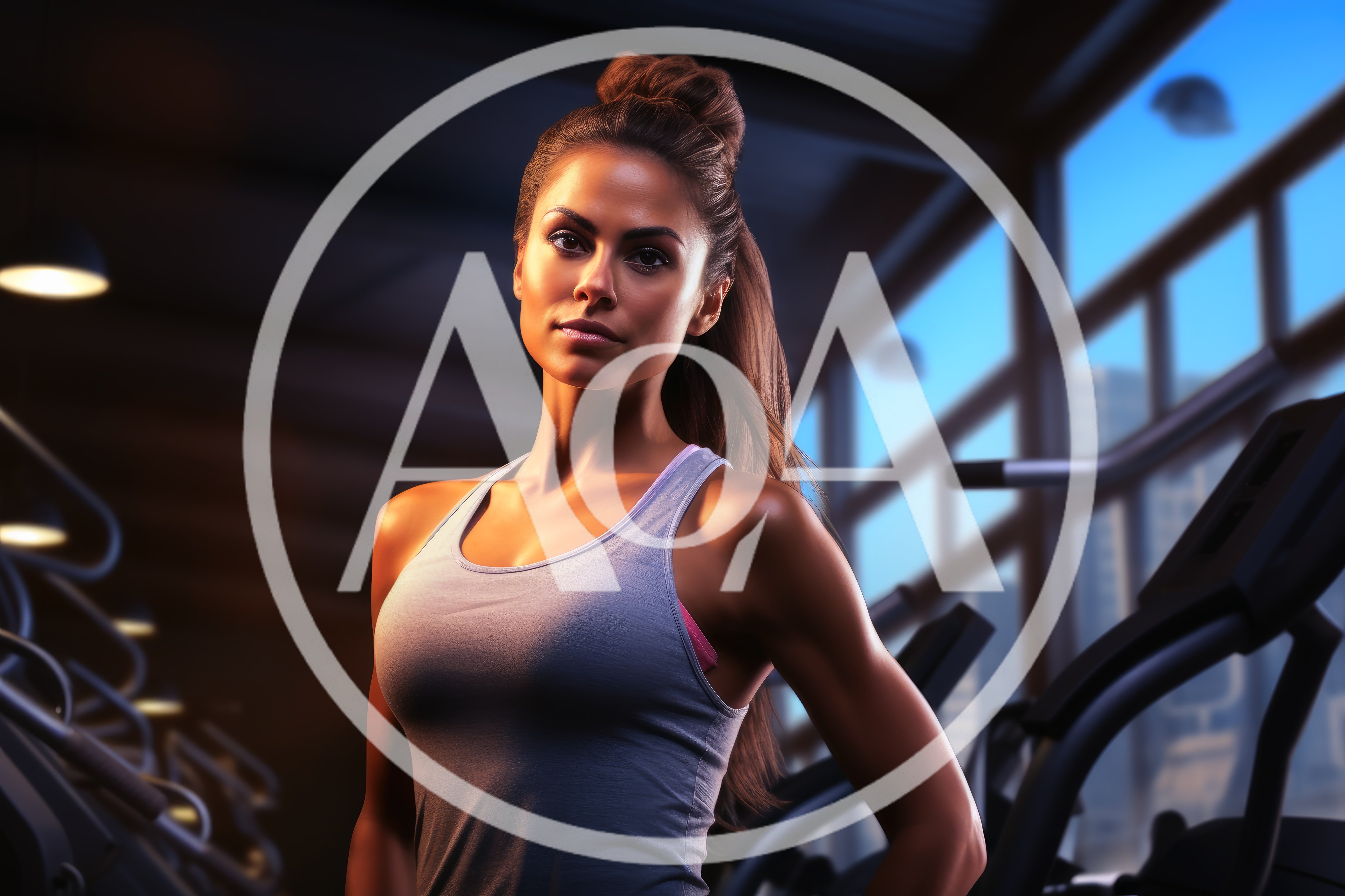 Fit Woman Standing In A Modern Gym Setting