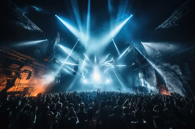 Crowd Dancing at an Electronic Music Concert