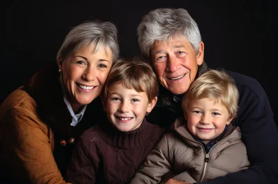 Portrait Of A Multi-Generational Family Smiling Together