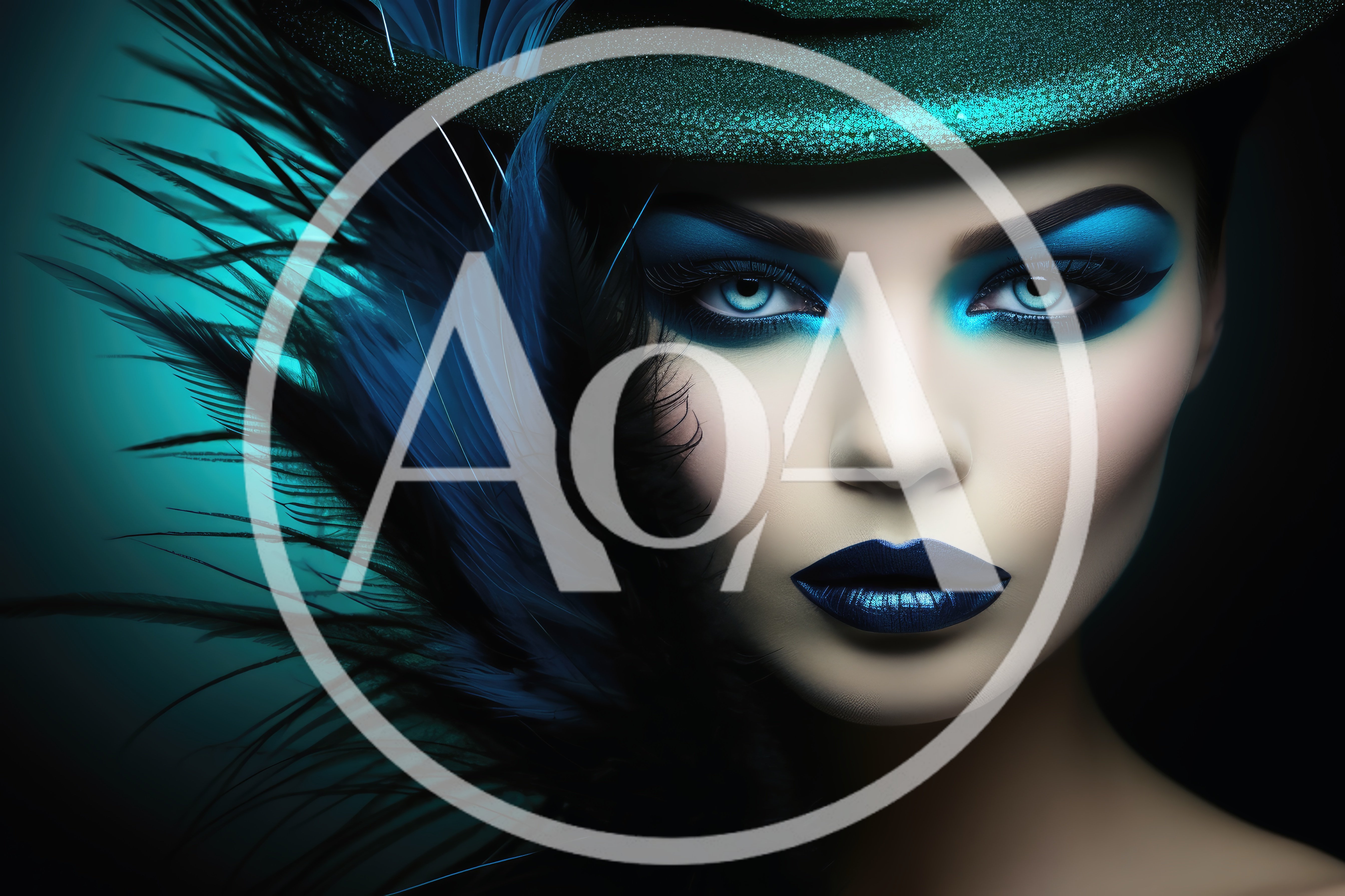 Portrait Of A Woman With Dramatic Blue Makeup