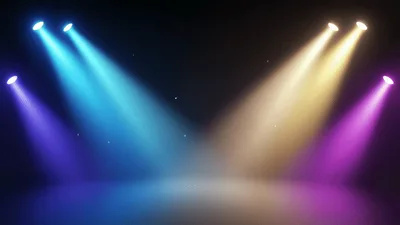 Stage Spotlights With Floating Dust Particles