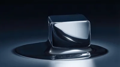 Liquid Metal Sphere Morphing Into Geometric Shapes