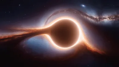 Supermassive Black Hole With Glowing Accretion Disk