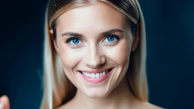 Beautiful Blonde Woman Smiling And Posing For Camera