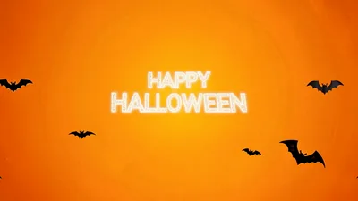 Happy Halloween Text Animation With Flying Bats