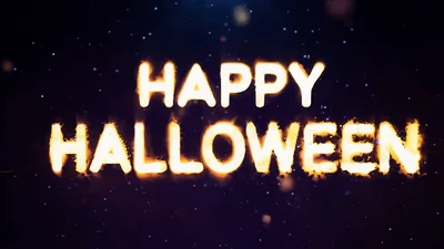 Happy Halloween Text Animation With Colorful Glowing Particles