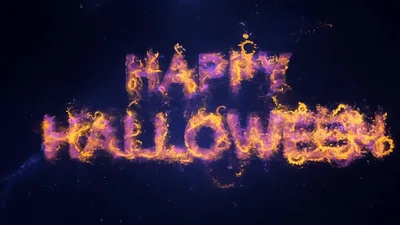 Happy Halloween Text Animation With Cosmic Particle Explosion