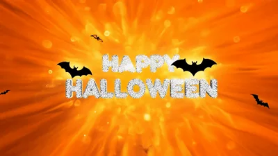 Happy Halloween Text Animation With Flying Bats