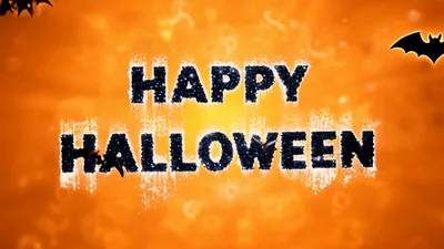Animated Happy Halloween Text With Flying Bats
