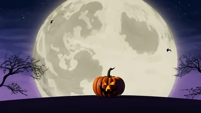 Animated Halloween Pumpkin Transforming Into A Haunted House