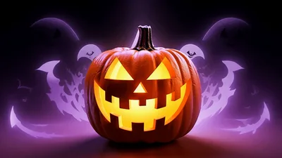 Glowing Jack O Lantern Pumpkin With Animated Bats