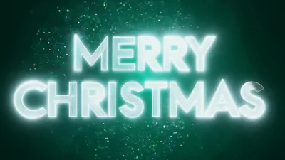 Merry Christmas Text Animation With Glowing Particles