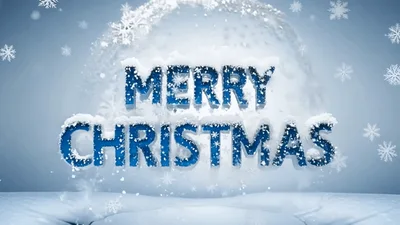 Merry Christmas Text Animation With Falling Snowflakes