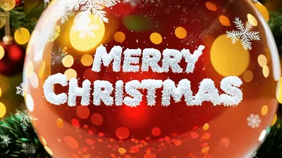 Merry Christmas Text Appearing On Red Holiday Ornament