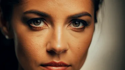 Close Up Portrait Of A Beautiful Woman Smiling