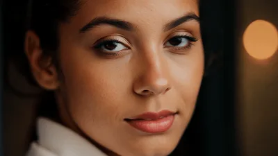 Young Woman Looking Directly Into Camera With Gentle Smile