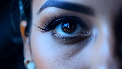 Close Up Of A Woman Eye Blinking