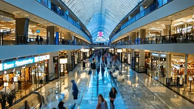 Time Lapse Of Busy Shopping Mall Corridor
