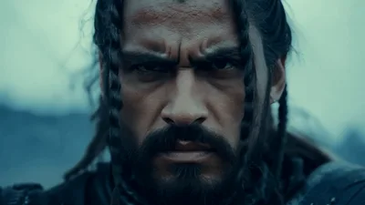 Fierce Warrior Staring Intensely Into The Camera