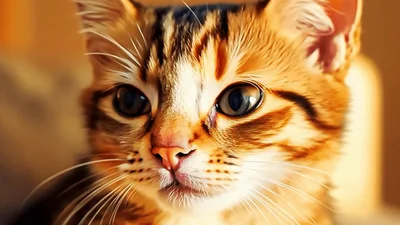 Close Up Portrait Of A Cute Tabby Kitten