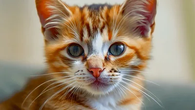 Adorable Ginger Tabby Kitten Looking Around