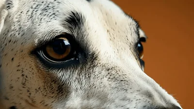 Close Up Portrait Of A Dalmatian Dog