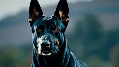 Portrait Of A Majestic Black German Shepherd Dog