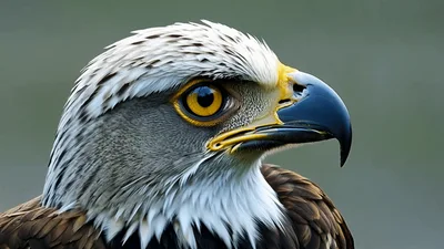 Close Up Portrait Of A Majestic Eagle Looking Around