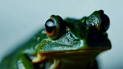 Close Up Portrait Of A Green Tree Frog