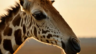 Close Up Portrait Of A Giraffe In The Wild