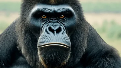 Close Up Portrait Of A Silverback Gorilla