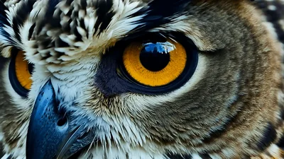 Close Up Portrait Of An Eurasian Eagle Owl